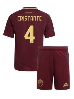 AS Roma Bryan Cristante #4 Heimtrikotsatz für Kinder 2024-25 Kurzarm (+ Kurze Hosen)